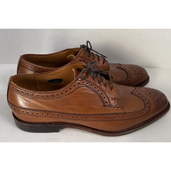 Allen Edmonds Leiden Men\'s Leather Shoes 9D Wingtip Oxford USA Brown Lace Up‎ main image 5